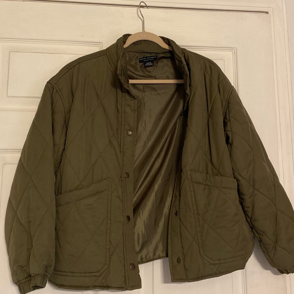 Quilted Jacket, Bomber/Shacket, Green